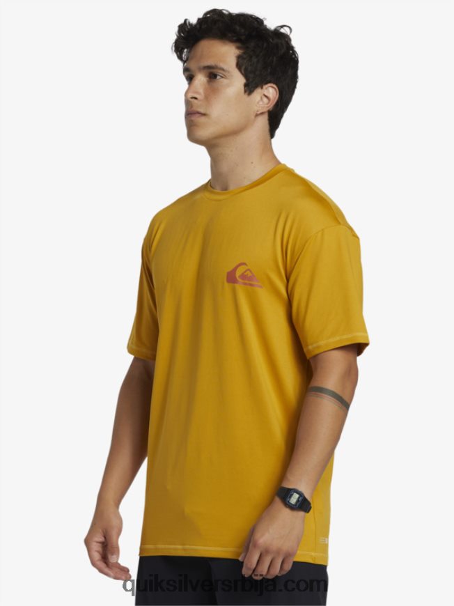 мушкарци Quiksilver мик сессион упф 50 мајица кратких рукава за сурфовање пшеница Z824VN317