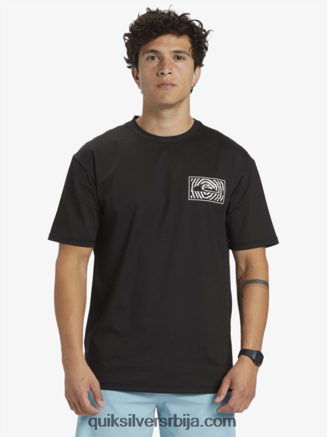 мушкарци Quiksilver мик сессион упф 50 мајица кратких рукава за сурфовање црн Z824VN318