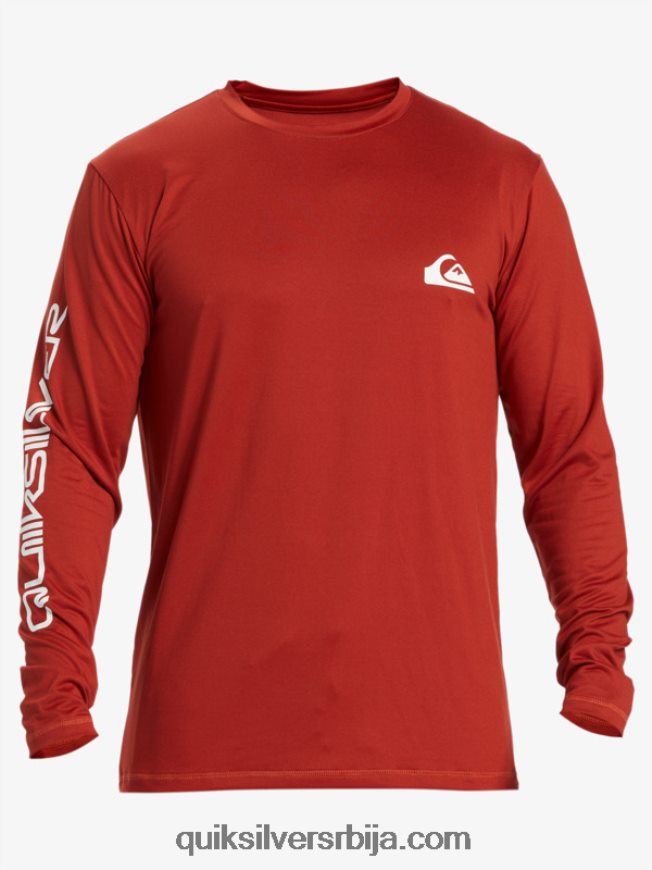 мушкарци Quiksilver омни сессион мајица дугих рукава упф 50 за сурфовање црвени окер Z824VN403