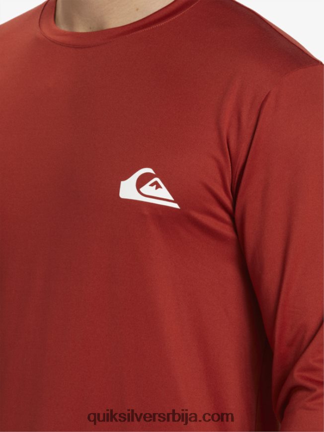 мушкарци Quiksilver омни сессион мајица дугих рукава упф 50 за сурфовање црвени окер Z824VN403