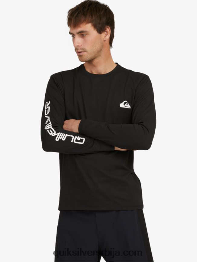 мушкарци Quiksilver омни сессион мајица дугих рукава упф 50 за сурфовање црн Z824VN406
