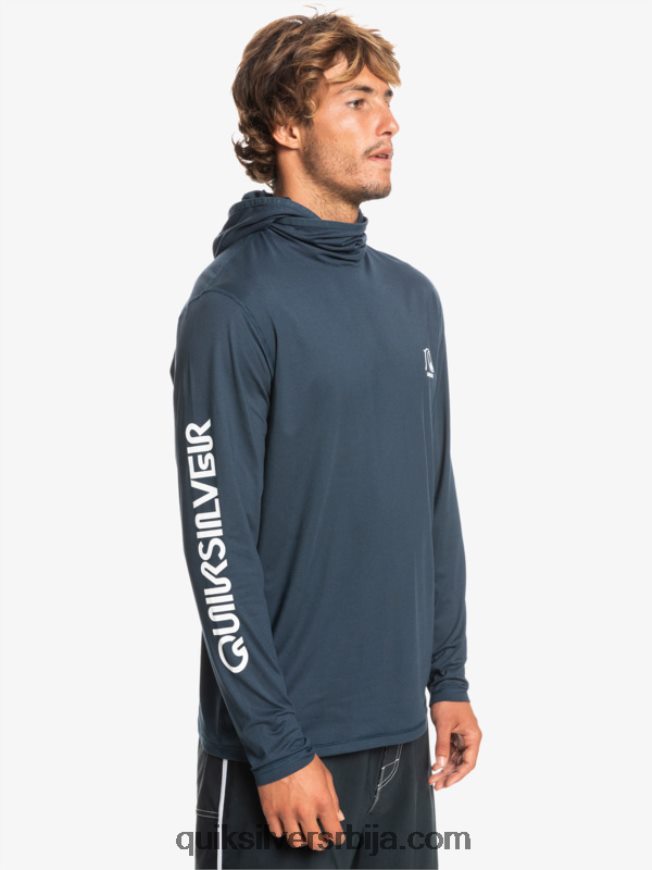 мушкарци Quiksilver херитаге упф 50 мајица дугих рукава за сурфовање поноћна морнарица хеатхер Z824VN417