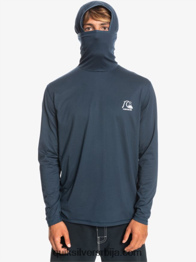 мушкарци Quiksilver херитаге упф 50 мајица дугих рукава за сурфовање поноћна морнарица хеатхер Z824VN417