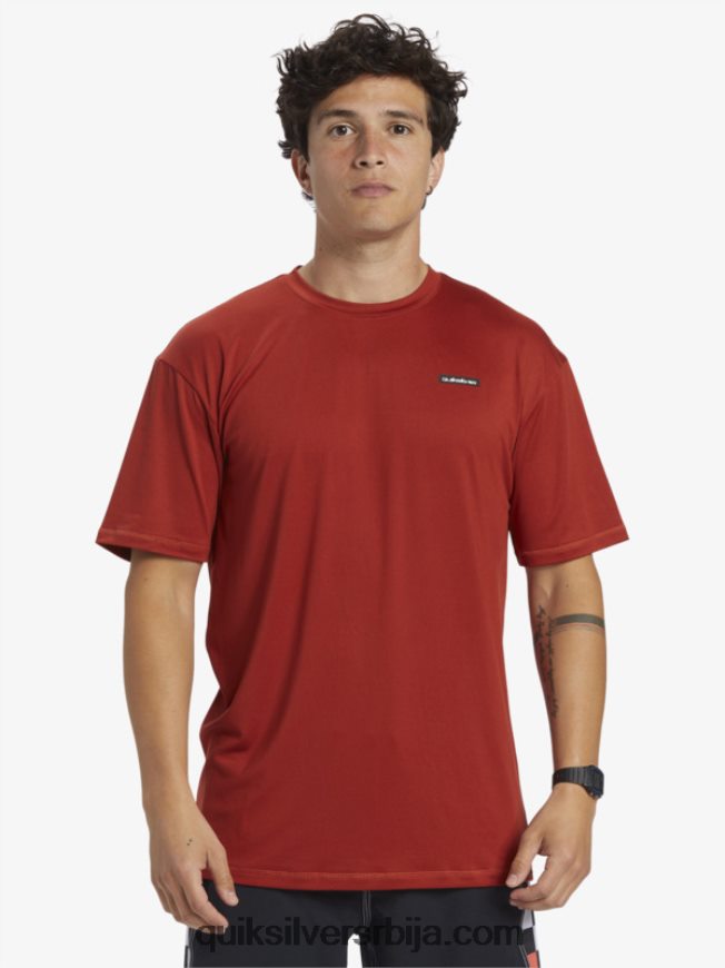 мушкарци Quiksilver омни сессион упф 50 мајица кратких рукава за сурфовање црвени окер Z824VN539