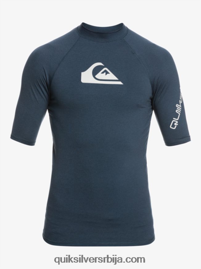 мушкарци Quiksilver Алл тиме схорт слееве упф 50 расхгуард морнарски блејзер хеатхер Z824VN812