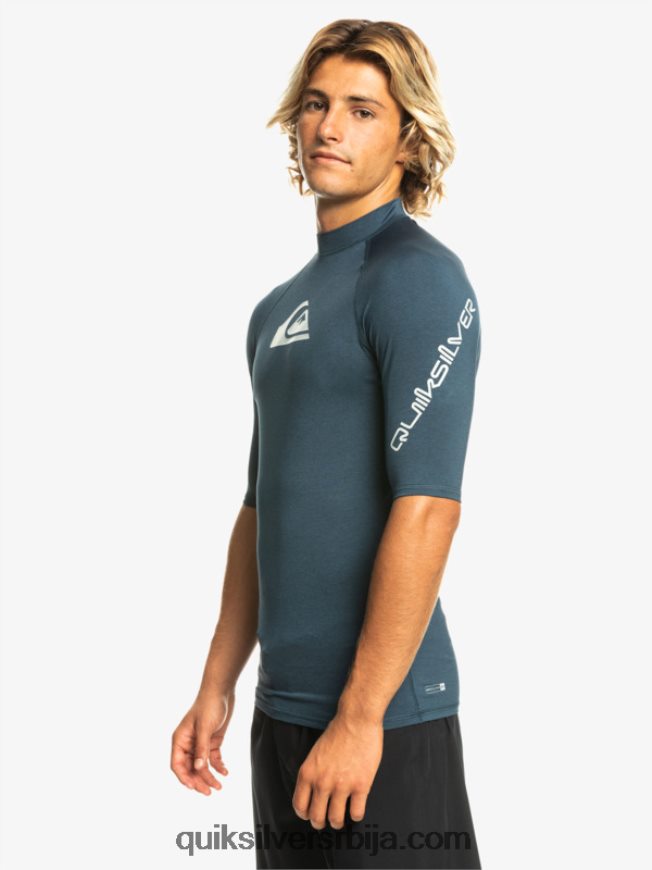 мушкарци Quiksilver Алл тиме схорт слееве упф 50 расхгуард морнарски блејзер хеатхер Z824VN812