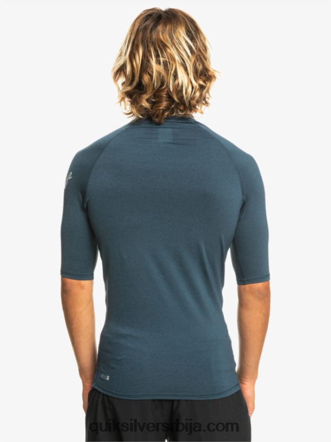 мушкарци Quiksilver Алл тиме схорт слееве упф 50 расхгуард морнарски блејзер хеатхер Z824VN812