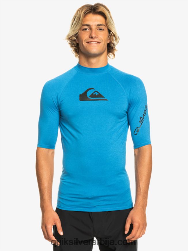 мушкарци Quiksilver Алл тиме схорт слееве упф 50 расхгуард сноркел блуе хеатхер Z824VN814