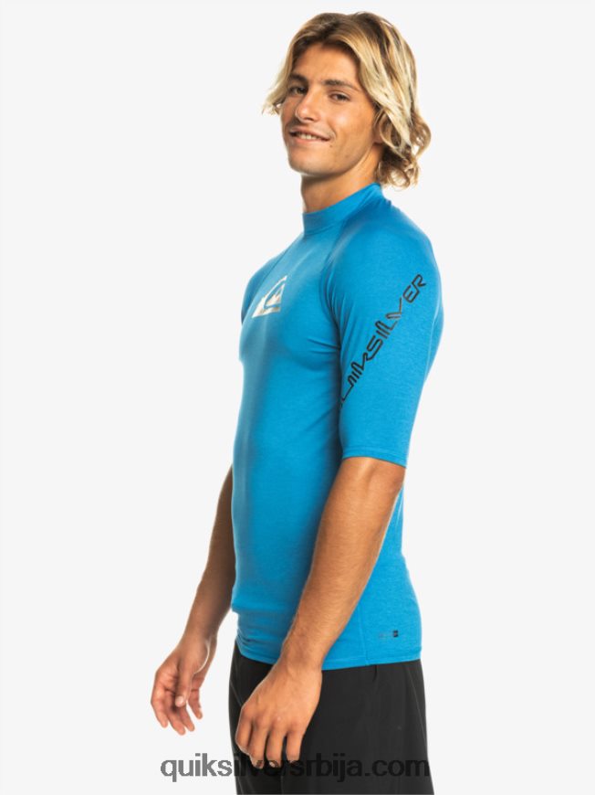 мушкарци Quiksilver Алл тиме схорт слееве упф 50 расхгуард сноркел блуе хеатхер Z824VN814