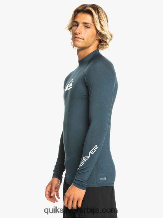 мушкарци Quiksilver Алл тиме лонг слееве упф 50 расхгуард морнарски блејзер хеатхер Z824VN820