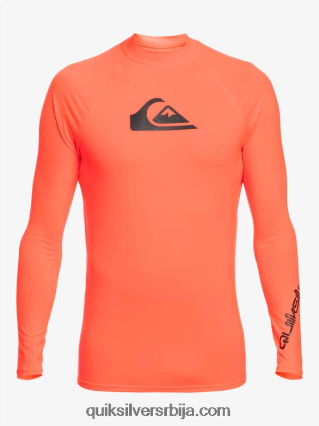 мушкарци Quiksilver Алл тиме лонг слееве упф 50 расхгуард ватрени корал Z824VN821