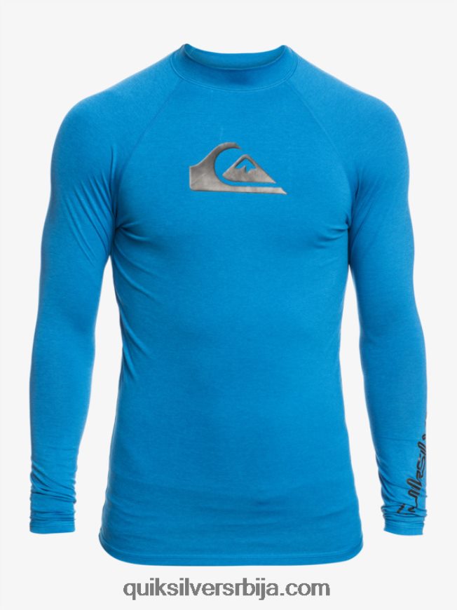 мушкарци Quiksilver Алл тиме лонг слееве упф 50 расхгуард сноркел блуе хеатхер Z824VN822