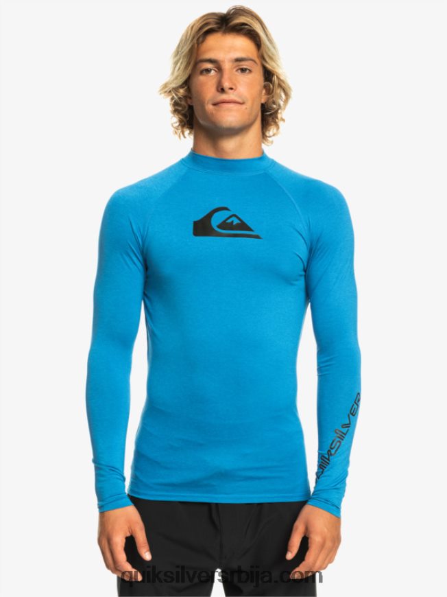 мушкарци Quiksilver Алл тиме лонг слееве упф 50 расхгуард сноркел блуе хеатхер Z824VN822