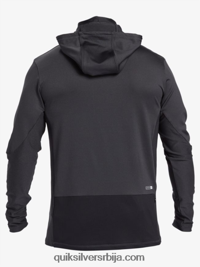 мушкарци Quiksilver Ватерман англер мајица са капуљачом упф 50 дугих рукава за сурфовање црн Z824VN830
