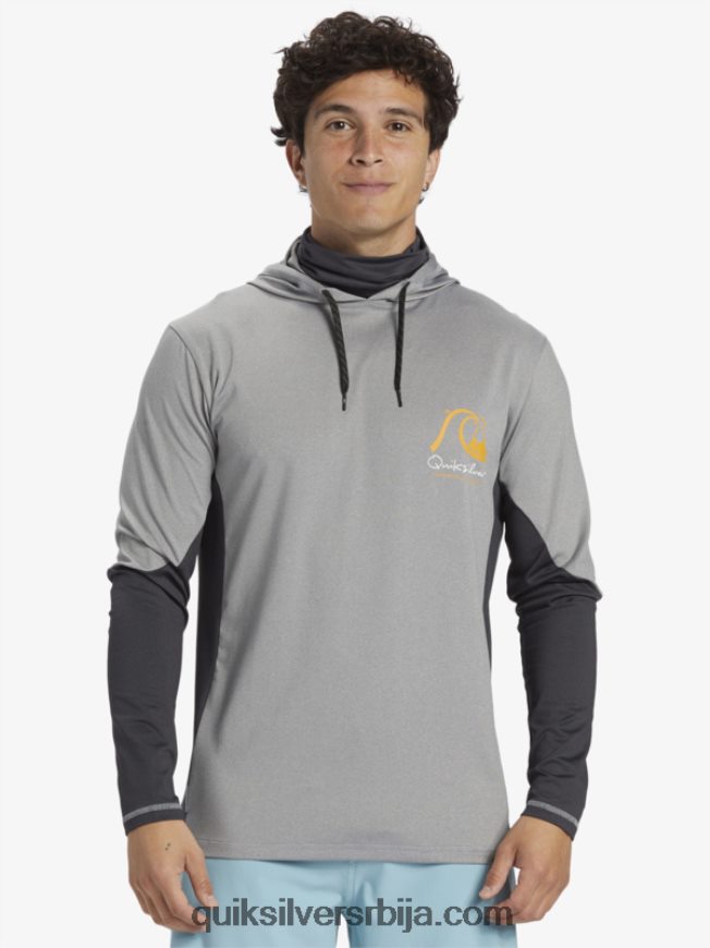 мушкарци Quiksilver Ватерман англер мајица са капуљачом упф 50 дугих рукава за сурфовање ајкула Z824VN832