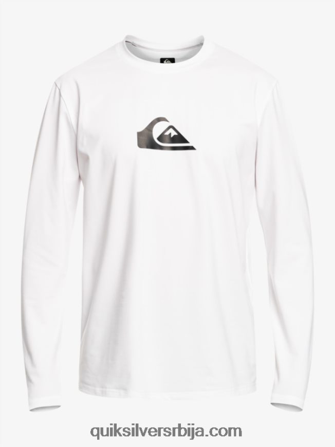 мушкарци Quiksilver чврста мајица дугих рукава упф 50 за сурфовање бео Z824VN839