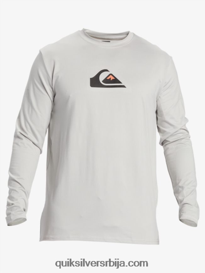 мушкарци Quiksilver чврста мајица дугих рукава упф 50 за сурфовање сивољубичаста Z824VN840