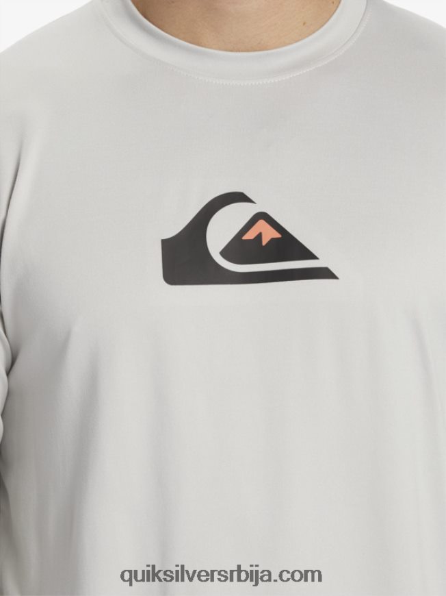 мушкарци Quiksilver чврста мајица дугих рукава упф 50 за сурфовање сивољубичаста Z824VN840