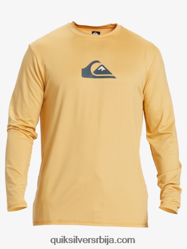 мушкарци Quiksilver чврста мајица дугих рукава упф 50 за сурфовање пшеница Z824VN843