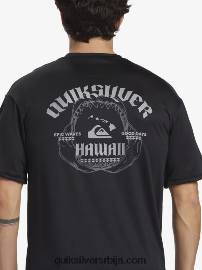 мушкарци Quiksilver Хаваии биг бите упф 50 мајица кратких рукава за сурфовање црн Z824VN883