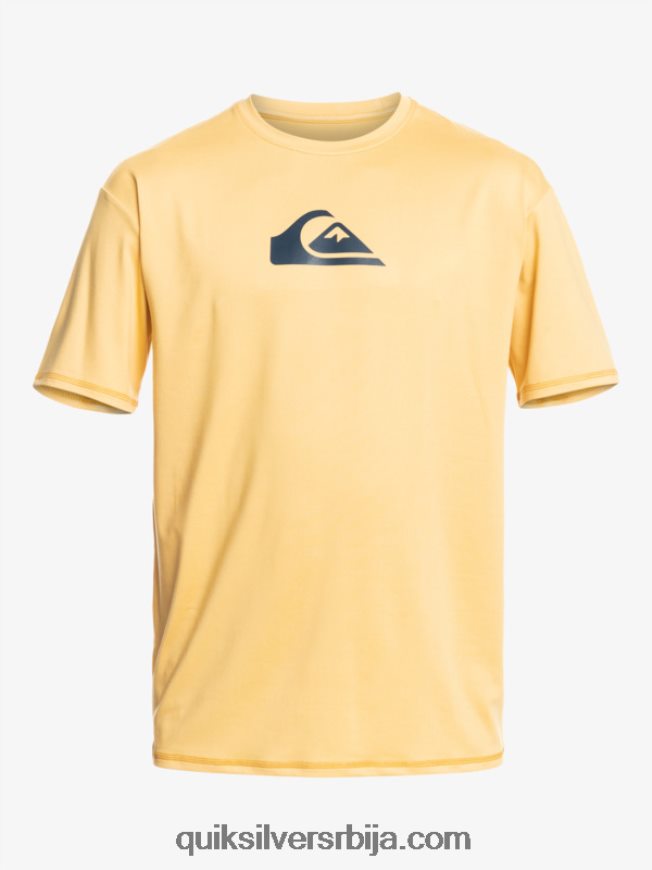 мушкарци Quiksilver чврста мајица кратких рукава упф 50 за сурфовање пшеница Z824VN887