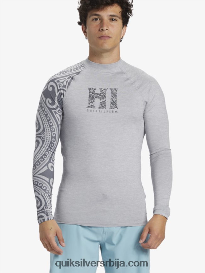 мушкарци Quiksilver Хаваии биг исланд упф 50 мајица дугих рукава за сурфовање сусњежица вријеска Z824VN922