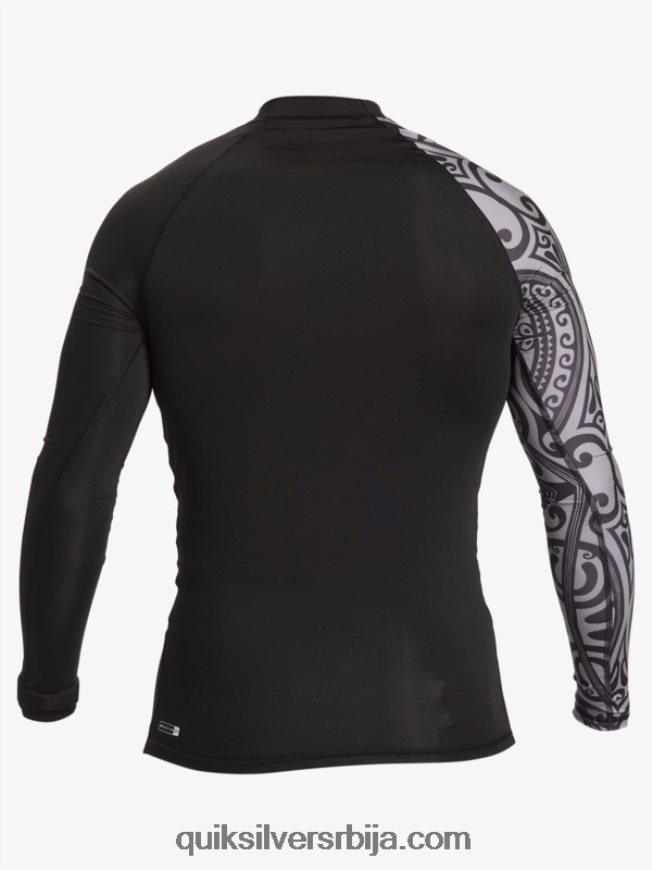 мушкарци Quiksilver Хаваии биг исланд упф 50 мајица дугих рукава за сурфовање црн Z824VN923