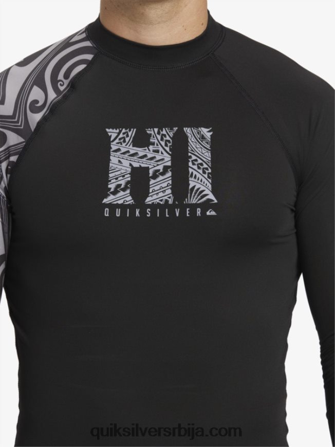 мушкарци Quiksilver Хаваии биг исланд упф 50 мајица дугих рукава за сурфовање црн Z824VN923