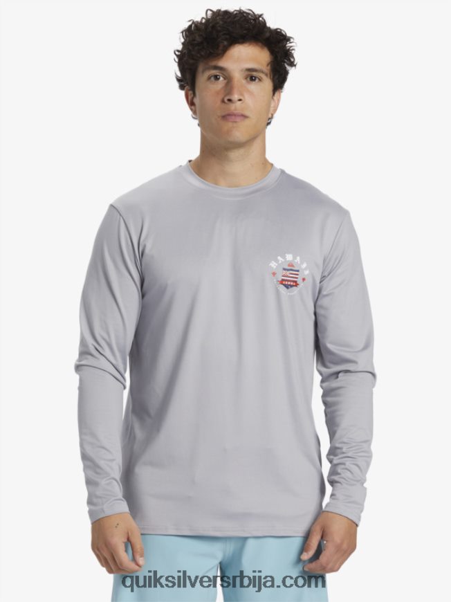 мушкарци Quiksilver Хаваии роиалти мајица за сурфовање са дугим рукавима упф 50 сусњежица Z824VN925