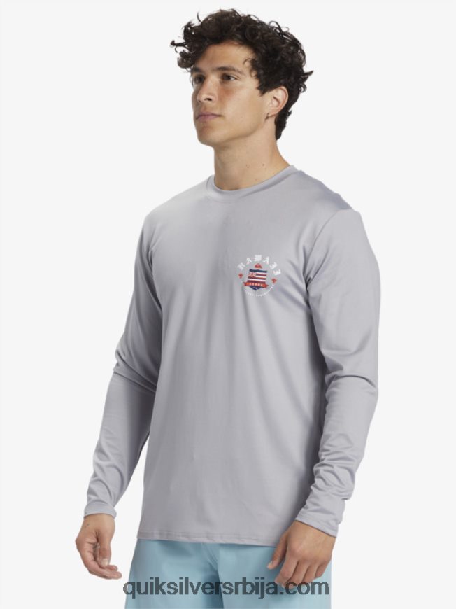 мушкарци Quiksilver Хаваии роиалти мајица за сурфовање са дугим рукавима упф 50 сусњежица Z824VN925