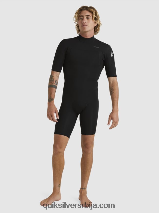 мушкарци Quiksilver 2/2мм одело са кратким рукавима са патент затварачем за свакодневне сесије црн Z824VN1432