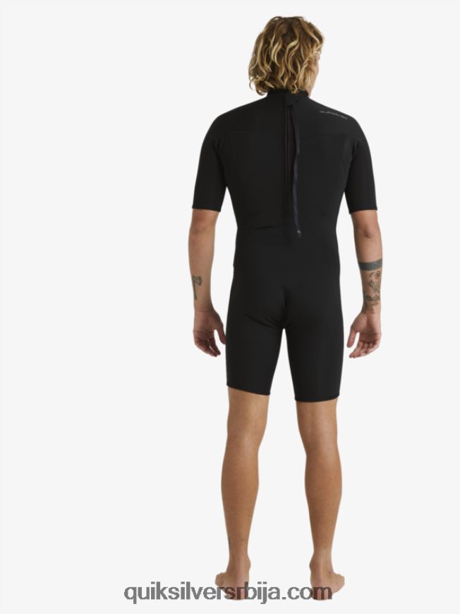 мушкарци Quiksilver 2/2мм одело са кратким рукавима са патент затварачем за свакодневне сесије црн Z824VN1432