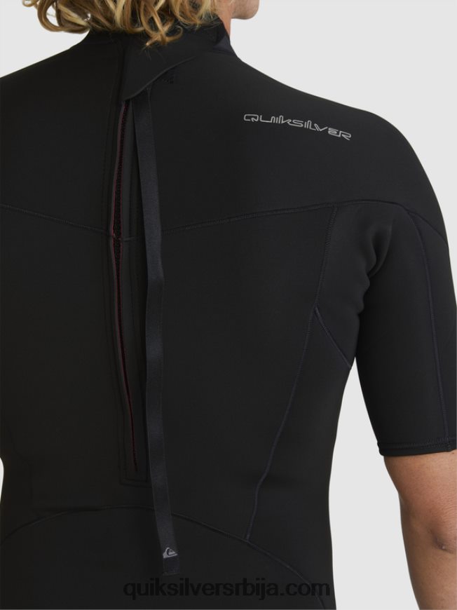 мушкарци Quiksilver 2/2мм одело са кратким рукавима са патент затварачем за свакодневне сесије црн Z824VN1432