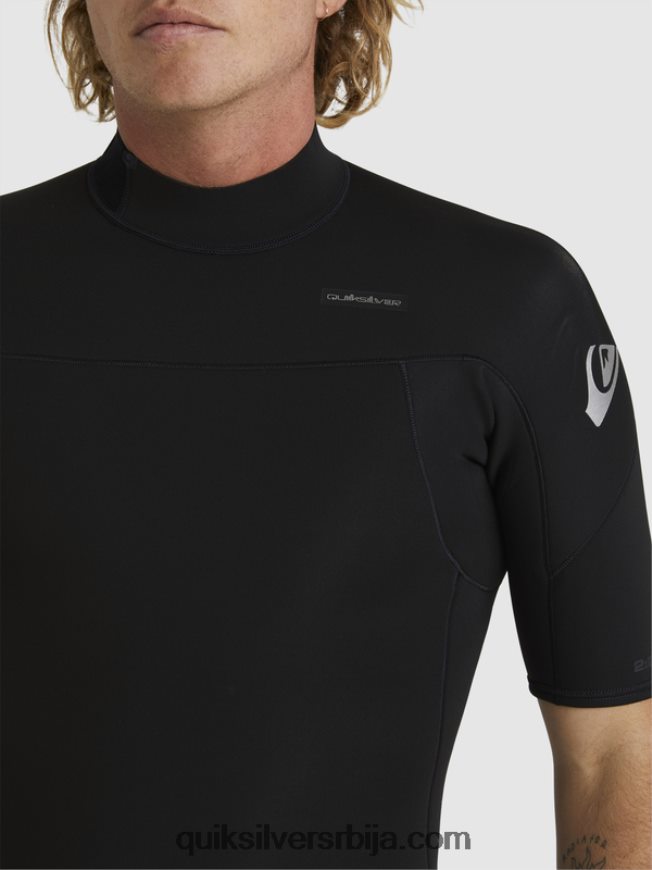 мушкарци Quiksilver 2/2мм одело са кратким рукавима са патент затварачем за свакодневне сесије црн Z824VN1432