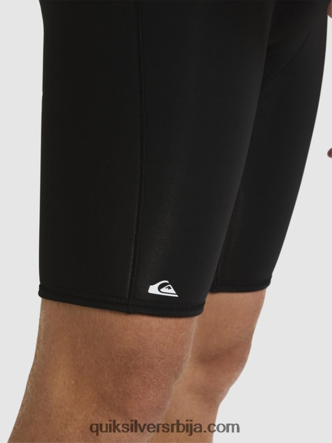 мушкарци Quiksilver 2/2мм одело са кратким рукавима са патент затварачем за свакодневне сесије црни/пиштољски метал Z824VN1433