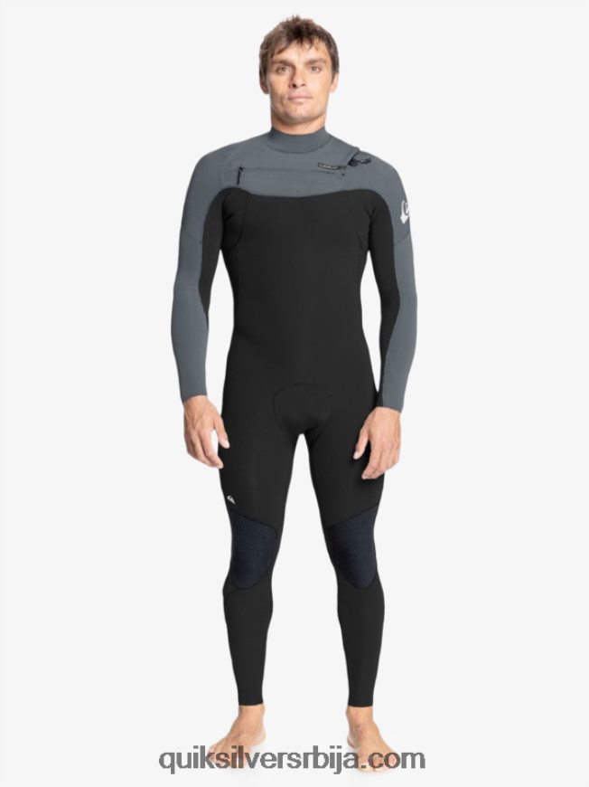 мушкарци Quiksilver 3/2 свакодневне сесије одело са патент затварачем црни/пиштољски метал Z824VN1279