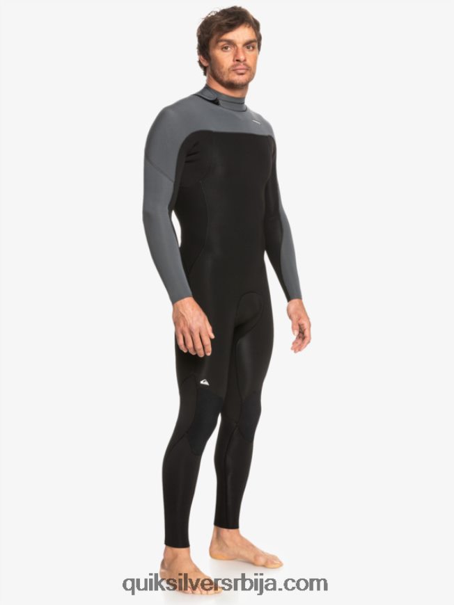 мушкарци Quiksilver 3/2 свакодневне сесије одело са патентним затварачем црни/пиштољски метал Z824VN926