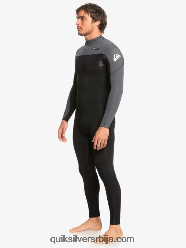 мушкарци Quiksilver 3/2 свакодневне сесије одело са патентним затварачем црни/пиштољски метал Z824VN926