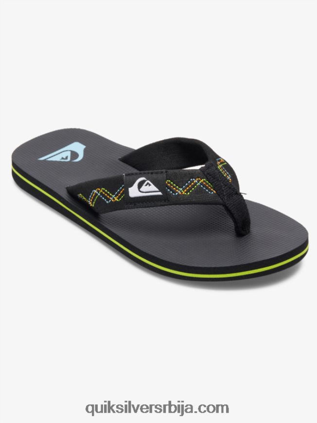 децаци Quiksilver 8-16 молокаи ушивене сандале црно/зелено Z824VN2148