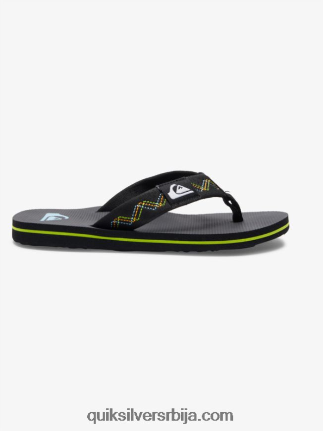 децаци Quiksilver 8-16 молокаи ушивене сандале црно/зелено Z824VN2148