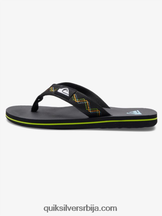 децаци Quiksilver 8-16 молокаи ушивене сандале црно/зелено Z824VN2148