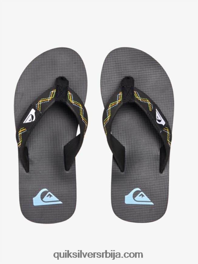 децаци Quiksilver 8-16 молокаи ушивене сандале црно/зелено Z824VN2148