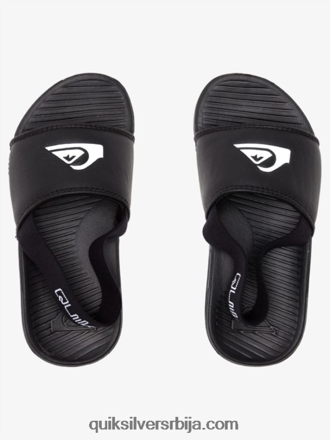 децаци Quiksilver светле сандале са ременима на обали црно бели Z824VN2163