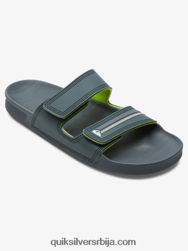 мушкарци Quiksilver риви сандале са дуплим подешавањем сива/црна/зелена Z824VN1078