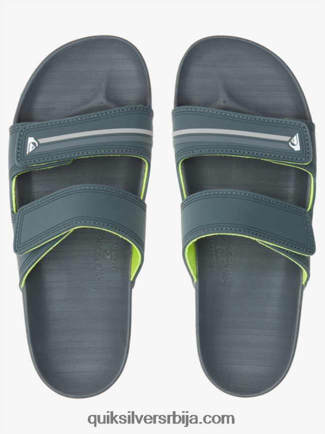 мушкарци Quiksilver риви сандале са дуплим подешавањем сива/црна/зелена Z824VN1078
