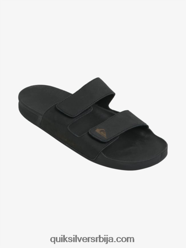 мушкарци Quiksilver риви кожне сандале са дуплим подешавањем црн Z824VN1286