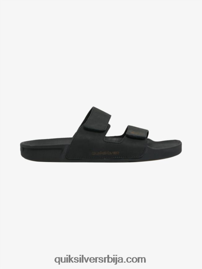 мушкарци Quiksilver риви кожне сандале са дуплим подешавањем црн Z824VN1286