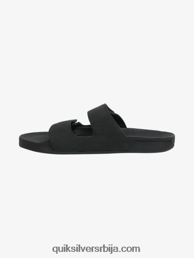 мушкарци Quiksilver риви кожне сандале са дуплим подешавањем црн Z824VN1286