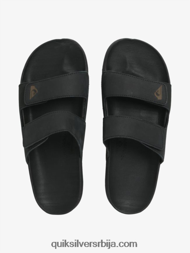 мушкарци Quiksilver риви кожне сандале са дуплим подешавањем црн Z824VN1286