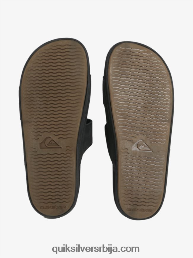 мушкарци Quiksilver риви кожне сандале са дуплим подешавањем црн Z824VN1286